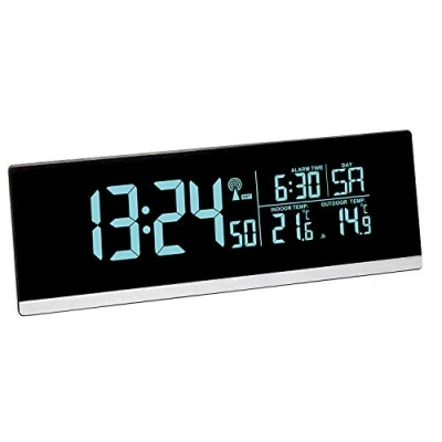 Immagine di TFA Dostmann 60.2548.01 Multi Color Sveglia digitale senza fili con cambio colore e temperatura esterna, colore: nero batterie