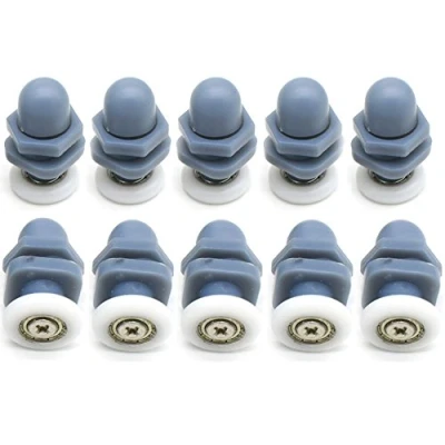 Immagine di YUANQIAN Set di 10 rotelle per porta della doccia, guide e pulegge, 20 mm, ricambio bagno