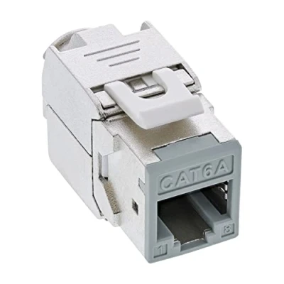 Immagine di InLine® Keystone Confezione da 8 prese RJ45, schermate, Cat.6A, grigio