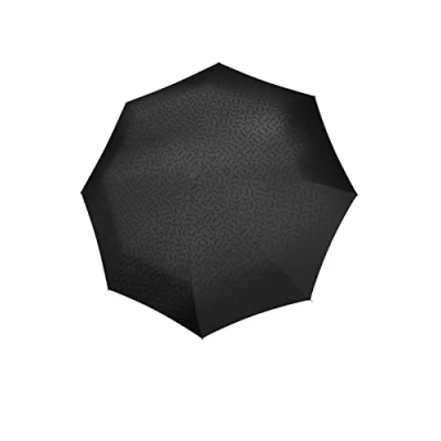 Immagine di Reisenthel umbrella pocket classic Ombrello Tascabile Antivento con Apertura Manuale, Manico Design Ergonomico, Realizzato Bottiglie in PET Riciclate, Nero Signature Hot Print