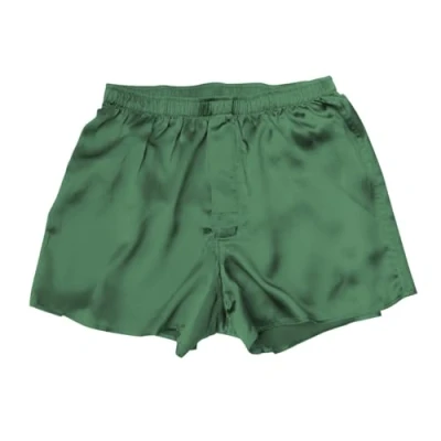 Immagine di Jasmine Silk Boxer da uomo classici in seta verde smeraldo (UK, Alpha, L, regolare, regolare), Verde, Large