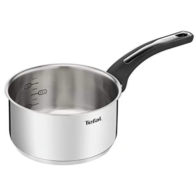 Immagine di Tefal Emotion Casseruola 18 cm in acciaio inox, garanzia 10 anni, base spessa per una diffusione di calore omogenea, design elegante, manico robusto, induzione E3012904, argento