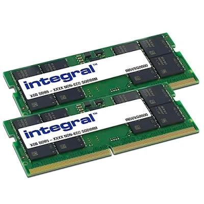 Immagine di Integral 32GB DDR5 So DIMM Kit RAM (2X 16GB) 5600MT/s PC5 44800 CL46 Modulo di memoria per laptop/laptop/macbook/NUC