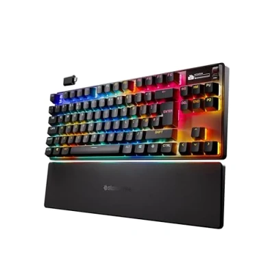 Immagine di SteelSeries Apex Pro TKL Wireless Gen 3 HyperMagnetic Tastiera da gaming OmniPoint 3.0 Attuazione regolabile Innesco rapido Preimpostazioni di gioco Tocco rapido/SOCD UK Layout QWERTY