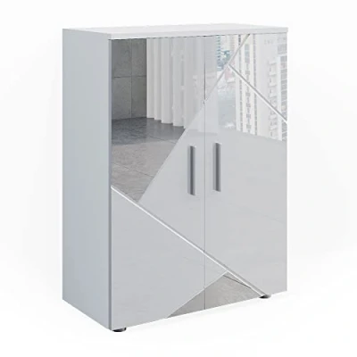 Immagine di Vicco mobiletto bagno Irma, Bianco lucido con inserti, 60 x 81 cm