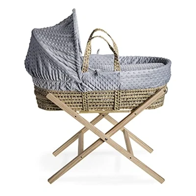 Immagine di Clair de Lune Dimple Cesta in vimini con supporto pieghevole naturale, 75 x 28 cm, colore: Grigio