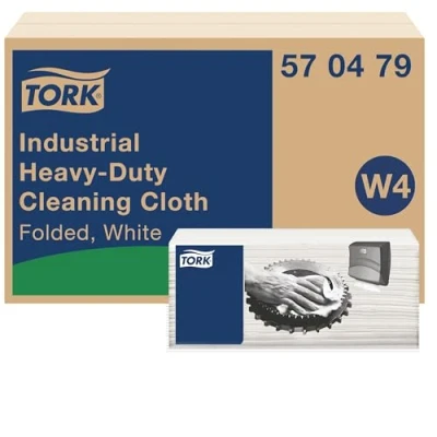 Immagine di Tork panno ultraresistente per pulizia industriale, bianco, W4, multiuso, 60 panni, 570479