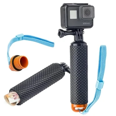 Immagine di Digicharge Impugnatura Galleggiante Impermeabile Per GoPro Hero12 Hero11 Hero10 Hero Max/DJI OSMO Action 3 / Insta360 One/Akaso Camera Float con Spazio Interno Impermeabile, Arancia