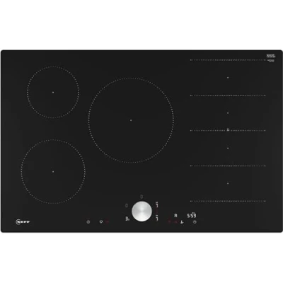 Immagine di Neff, Home Connect T68PTV4L0 Piano cottura a induzione autosufficiente con controllo Twist Pad, N90, larghezza 80 cm, colore: Nero