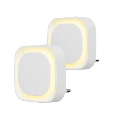 Immagine di YUNLEX Presa di Luce Notturna con Sensore Crepuscolare, 3 livelli luminosità regolabile per Camera dei Bambini, Bagno, Corridoio, Cucina, Scale, Bianco caldo