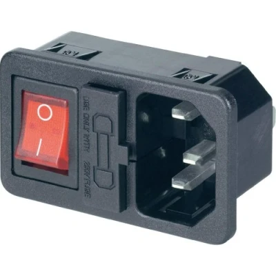 Immagine di 501638 Connettore IEC Spina verticale Tot poli: 2 + PE 10 A Nero 1 pz.