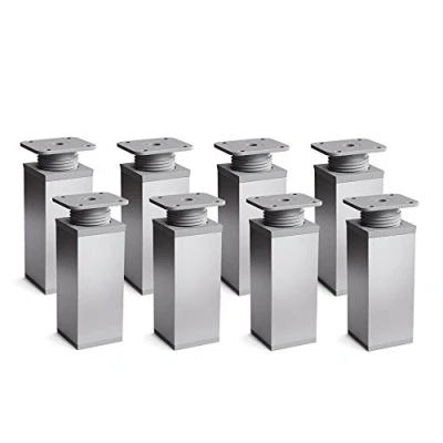 Immagine di sossai® Gambe per mobili MFV1 set di 8 regolabili in altezza Altezza: 80 mm (+20mm) Design: Alu Forma angolare: 40 x Viti inclusi