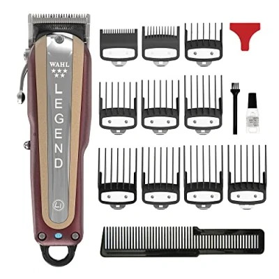 Immagine di WAHL 5 Star Cordless Legend, tagliacapelli professionale, kit per taglio capelli leva conica regolabile, lama crunch, lame a cuneo, senza fili, forniture barbieri, rosso