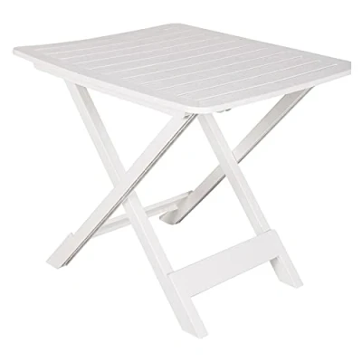 Immagine di Dmora Tavolo Pieghevole in Polipropilene, Colore Bianco, Misure 72 x 70 80 cm