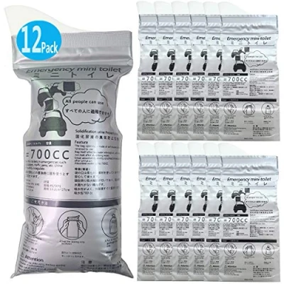 Immagine di Alled Sacco Urina Monouso 700ml, 12 Pcs Sacchetti Urine Vomito Orinatoio Pipì WC Borse Confezioni Super Assorbenti Toilette da Viaggio Camping Sacchetto dei Rifiuti per Anziani, Donne, Uomini, Bambini