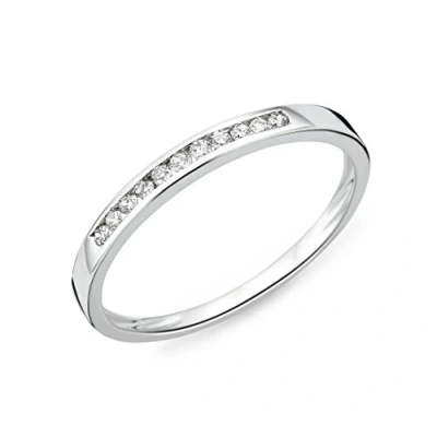 Immagine di Miore Anello da donna in oro bianco 9 carati / 375 con diamanti 0,10 ct e a carati, 48 (15.3), cod. MC909W48