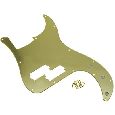 Immagine di Dopro 13 Fori di Precisione Bass Pickguard PB P Scratch Plate Adatto USA/Messicano Fender Oro Specchio