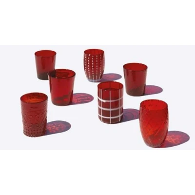 Immagine di Zafferano Melting Pot MP00111 Set di 6 bicchieri misti, colore: Rosso