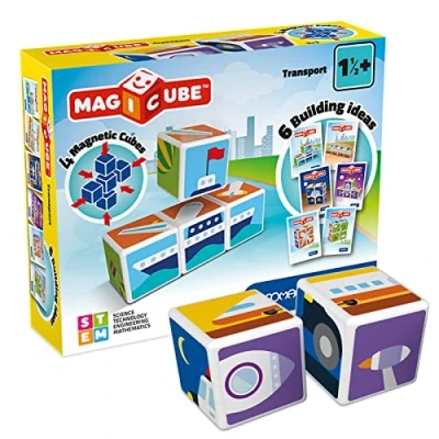 Immagine di Geomag 122, Magicube Transport Building Game with Magnetic Cubes, 4 Cubes