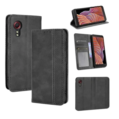 Immagine di J&amp;D Custodia Portafoglio in Ecopelle Compatibile per Samsung Galaxy Xcover 5 a Libro Magnetica con Guscio Interno TPU Antiurto e Supporto Multi View Integrato
