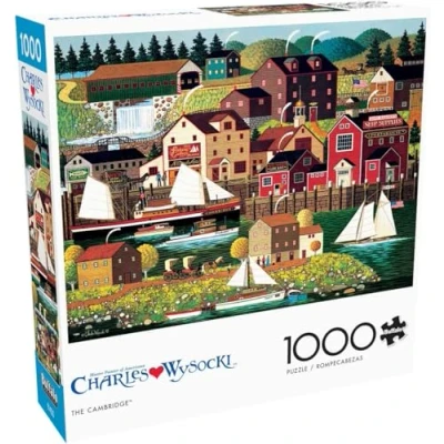 Immagine di Buffalo Games Charles Wysocki The Cambridge puzzle da 1000 pezzi per adulti impegnativo perfetto serate di gioco Dimensioni finite 26,75 x 19,75
