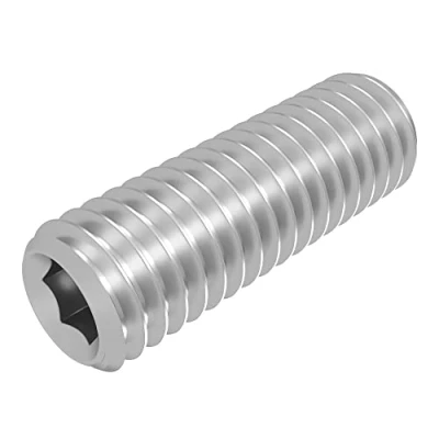 Immagine di SECCARO Perni filettati con attacco conico M4 x 12 mm, in acciaio inox V2A VA A2, DIN 913/ISO 4026, esagonali, 20 pezzi