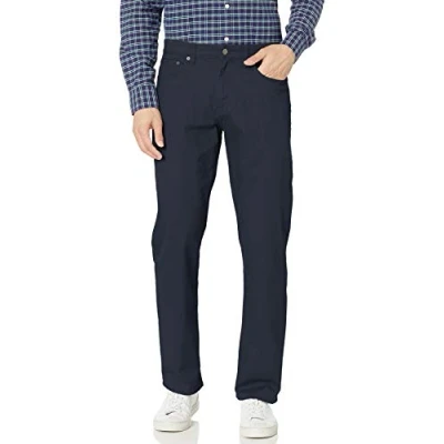 Immagine di Amazon Essentials Pantaloni in Twill Elasticizzati con 5 Tasche vestibilità Comoda Uomo, Blu Marino, 36W / 34L
