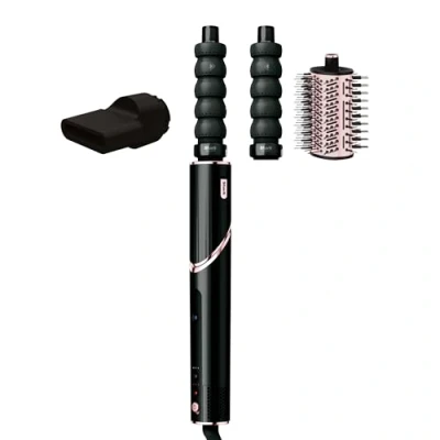 Immagine di Shark FLEXSTYLE Styler e Asciugacapelli 3 en 1, con Arricciacapelli, Spazzola Ovale Volumizzante, Concentratore Custodia da Viaggio, Senza Danni Calore, Nero/Oro Rosa, HD426EU