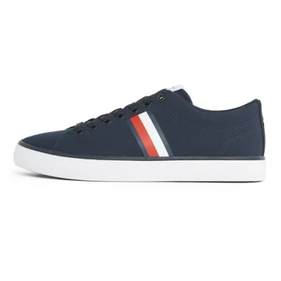 Immagine di Tommy Hilfiger Uomo Sneakers Vulcanizzate Core Stripes Mesh Profilo Basso, Blu (Desert Sky), 46 EU