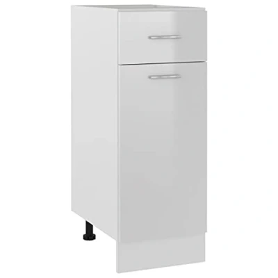 Immagine di vidaXL Armadio Inferiore Cassetto Bianco Lucido 30x46x81,5 Multistrato