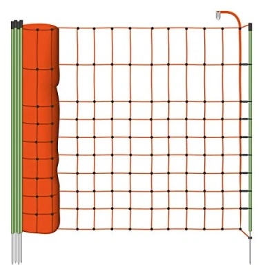 Immagine di VOSS.farming Rete per Recinzione da pascolo di Piccoli Animali, elettrificabile, Altezza 65 cm e Lunghezza 50 m, a Punta Singola, 15 Pali Verdi, Colore Arancione