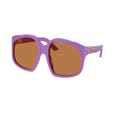Immagine di Miu Donna MU A07S 25D90Q Occhiali da sole Acetato Viola Marrone Geometrica Normale