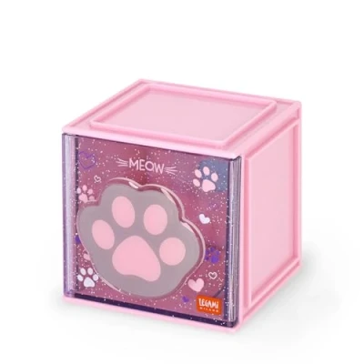 Immagine di Legami Box Componibile da Scrivania Cutie Cubes, Tema Kitty, Organiser Scrivania, Portaoggetti, Foglio di Adesivi incluso, Impilabile, Multifunzionale, in ABS, 90 x 100 cm