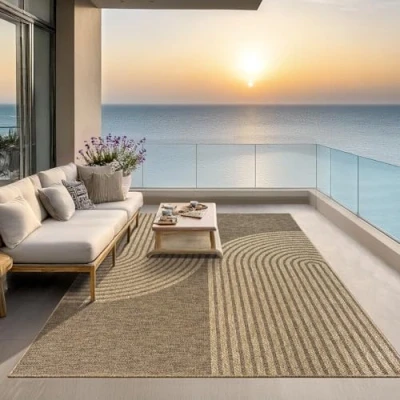 Immagine di the carpet Kansas Tappeto robusto per interni ed esterni in iuta naturale, resistente alle intemperie, adatto terrazza e giardino, ca. 200 x 290 cm