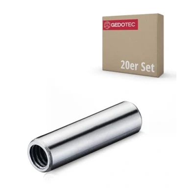 Immagine di Gedotec Viti per mobili M4 con manicotto, 15 mm, vite di collegamento foro Ø 5 in acciaio zincato, spessore 24 26 manicotto filettato filettatura interna M4, 10 pezzi