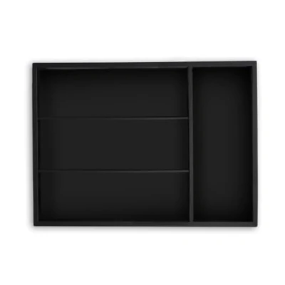Immagine di Relaxdays Portaposate da Cassetto Cucina, 4 Scomparti per Posate, HLP: 4x25x34 cm, Divisorio Portaoggetti, bambù, Nero