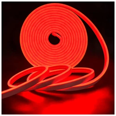 Immagine di Tesfish Striscia LED al Neon, Nastri DC 12V 5M 120 LEDs/M Totale 600 LEDs Colore Rosso Luci IP65 Flessibile per Camera da letto, Bar, Sala Giochi, Compleanno, Festa di Natale