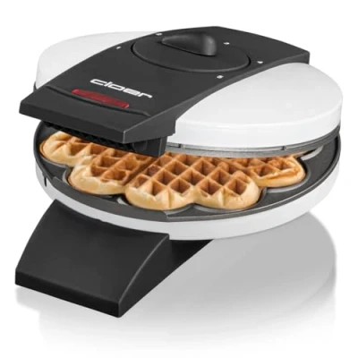 Immagine di Cloer 1621 macchina per waffle a cuore classico, 930 W, dimensione 15,5 cm, livello di doratura scelta continua, bianco, metallo