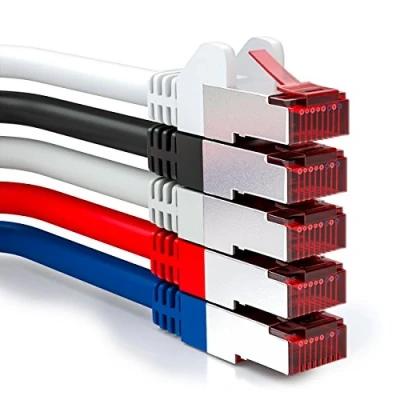 Immagine di deleyCON 5x 2m Cavo Patch CAT6 PIMF S/FTP Schermatura CAT 6 RJ45 di Rete Ethernet LAN DSL Interruttore Router Modem Punto Accesso Multicolore