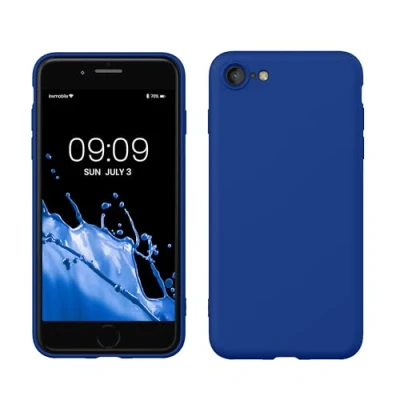 Immagine di kwmobile Custodia Compatibile con Apple iPhone SE (2022) / (2020) 8 7 Cover Back Case per Smartphone in Silicone TPU Protezione Gommata blu baltico