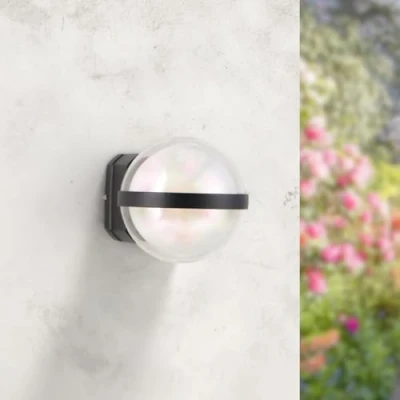 Immagine di M Ledme Lampada da Parete Led World 10W, 3000k Bianco Caldo, 920lm, Angolo di illuminazione 180, Impermeabile IP54, ideale per Esterni, Giardino, Terrazza, Patio. LM6162