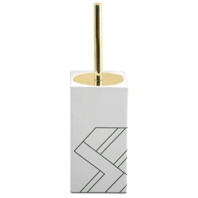Immagine di MSV Monolithic Scopino per WC, in Ceramica, Colore: Bianco/Oro, Nero, 9x39cm