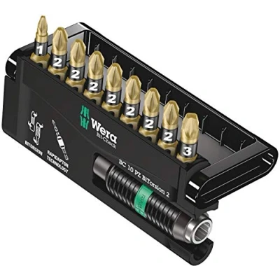 Immagine di Wera Bit Check 10 PZ BiTorsion 2 05347153001 Kit inserti parti Croce Pozidriv