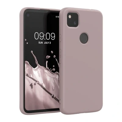 Immagine di kwmobile Custodia Compatibile con Google Pixel 4a Cover Back Case per Smartphone in Silicone TPU Protezione Gommata lilla color carne