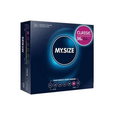 Immagine di MY.SIZE preservativi classici misura 6 I 64 mm di larghezza 36 pezzi confezione mega premium extra sottili fedeli al tatto 0,07 spessore delle pareti
