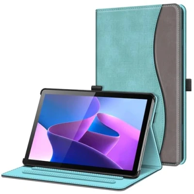 Immagine di FINTIE Custodia per Lenovo Tab M10 (3a Gen) 10.1&quot; 2022 TB 328, [Multi angli] Leggero Stand Cover Protettiva Case con Pocket e Auto Svegliati/Sonno Generazione) 10.1&quot;, Turquoise