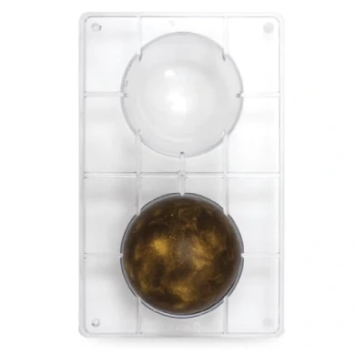 Immagine di Decora, 0050086 Mezza Sfera Ø 100 275 X 15 22 Mm, Stampi Professionali, in policarbonato, per realizzare cioccolatini 3D lucidi e perfetti. Modelli brevettati, Bianco, ø Mm