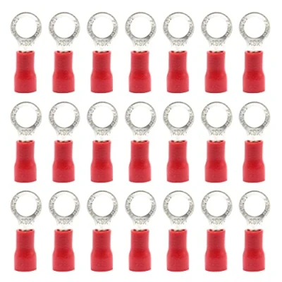 Immagine di Hocansen 100 Pezzi Terminale Connettori ad Anello M5 Ring Crimp Elettrici a Occhiello Crimpatrice Set per Fili (PR5/Red)