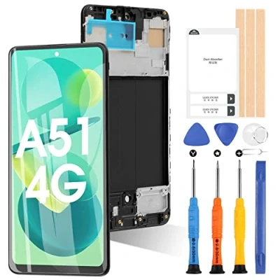 Immagine di ARSSLY per Samsung Galaxy A51 A515F SM A515F/DS LCD Schermo Display Digitizer Assembly Vetro di Ricambio Touch Screen con Strumenti(Nero Cornice)