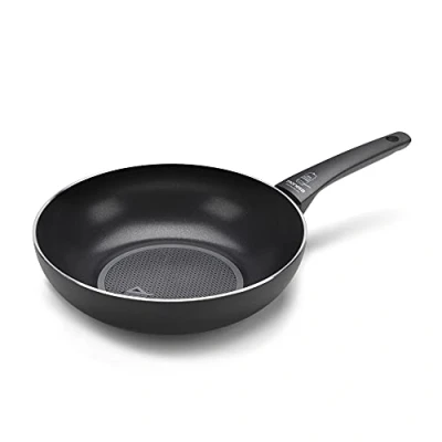 Immagine di Moneta Recy Wok 28 cm Ricicla 52 Lattine, Net Induction, Nero, Corpo Alluminio 100% Riciclato